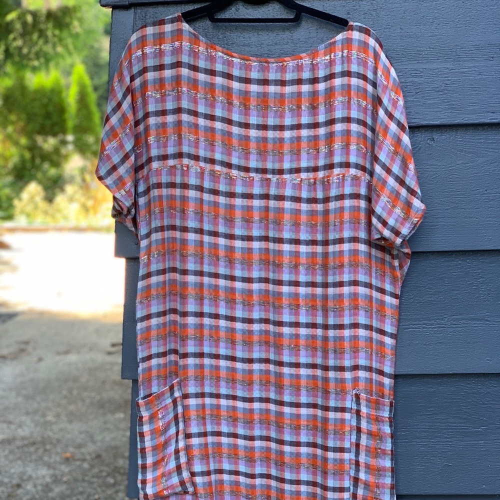 Ace & jig raffia funcheck port dress